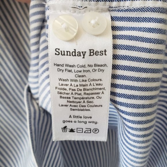 ARITZIA Sunday Best | Montana Striped Collar Button Down Shirt | Size XXS - Picture 13 of 16